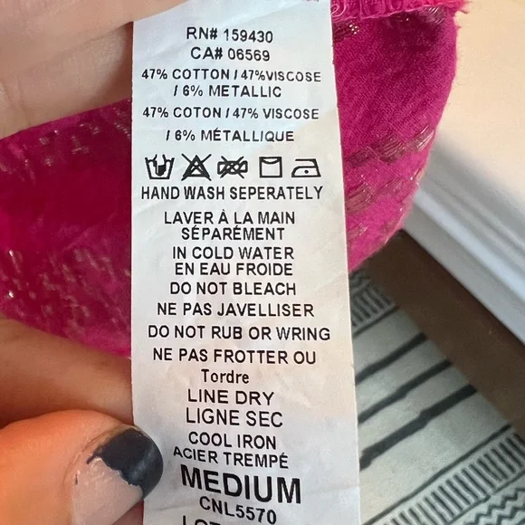 Elan Hot Pink Tiered Mini Dress with Metallic Accents - Picture 4 of 7